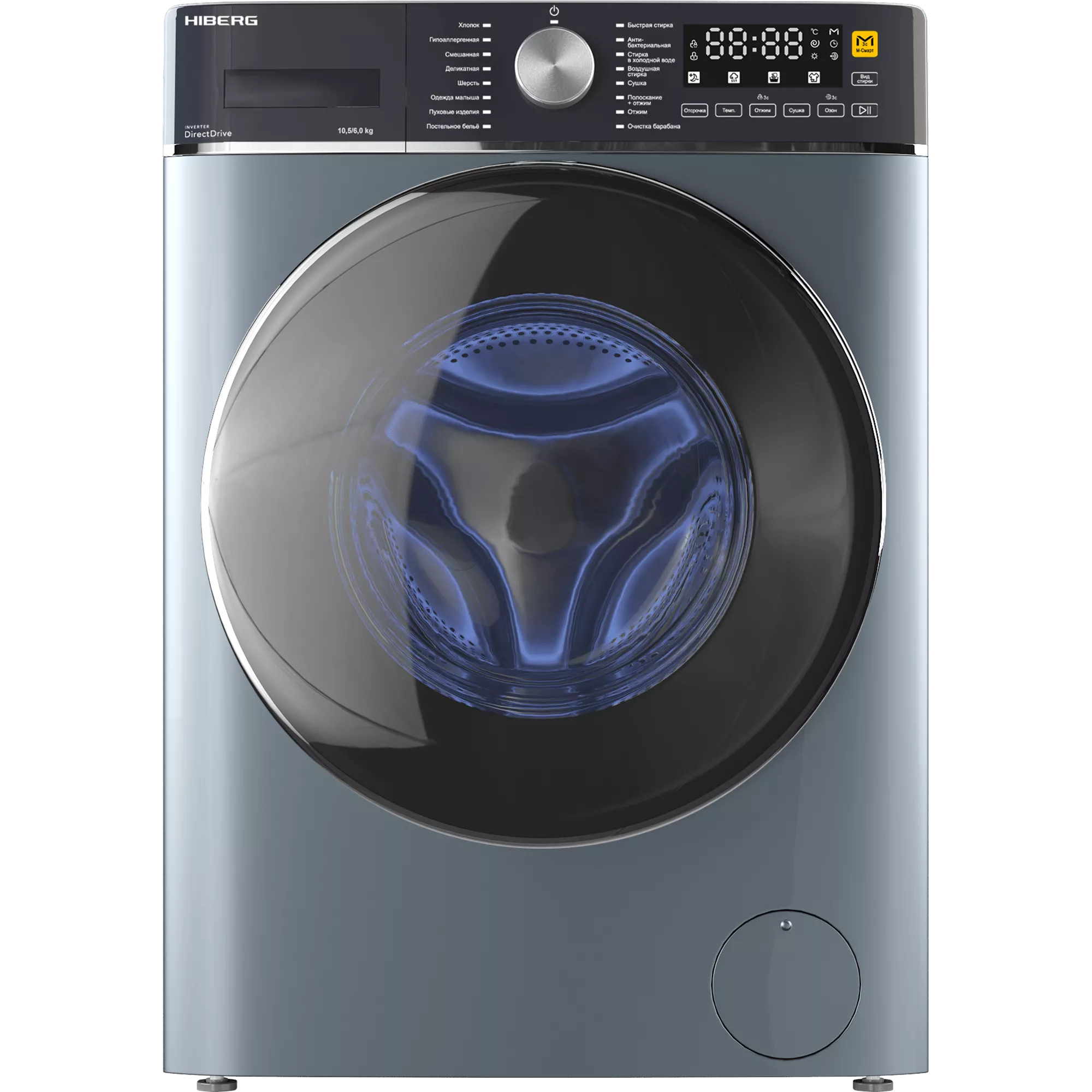 Стиральная машина с сушкой HIBERG i-DDQ8 - 10614 Sd RU, серая